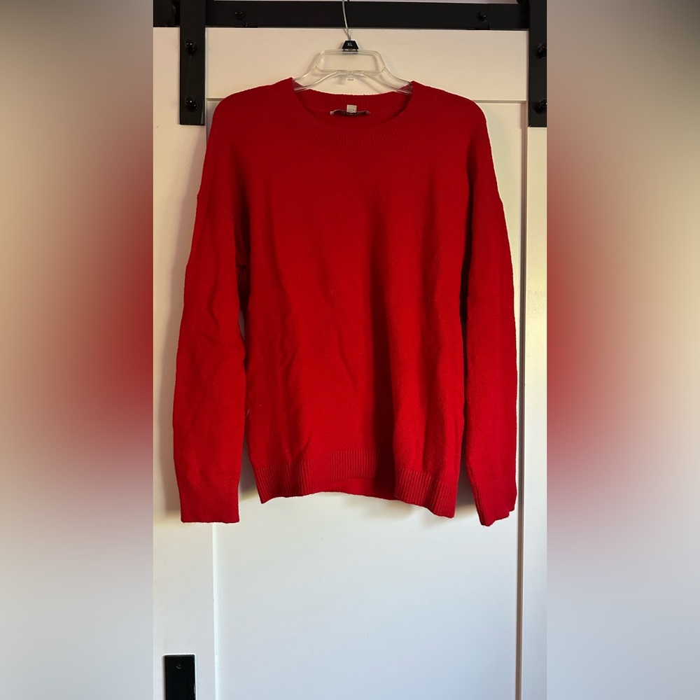 LOFT Vibrant Red Crewneck Sweater